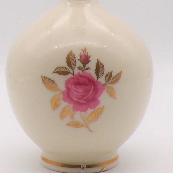 Vintage Lenox Rose Cream and Gold Vase - Picture 2 of 12
